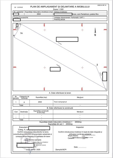 Pantelimon, Rascoalei, teren 2.500 mp, D20ml, intravilan conform Noul PUG